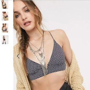 FREE PEOPLE Cassie Soft Bra in Black Size Large NWT